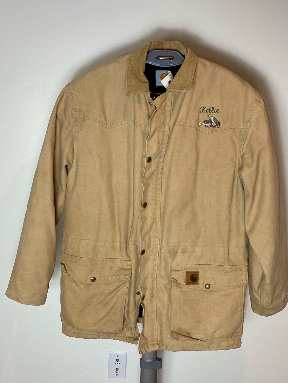 Vintage Carhartt Ranch Quilt Lined Canvas Chore Jacket (embroidered) Size M